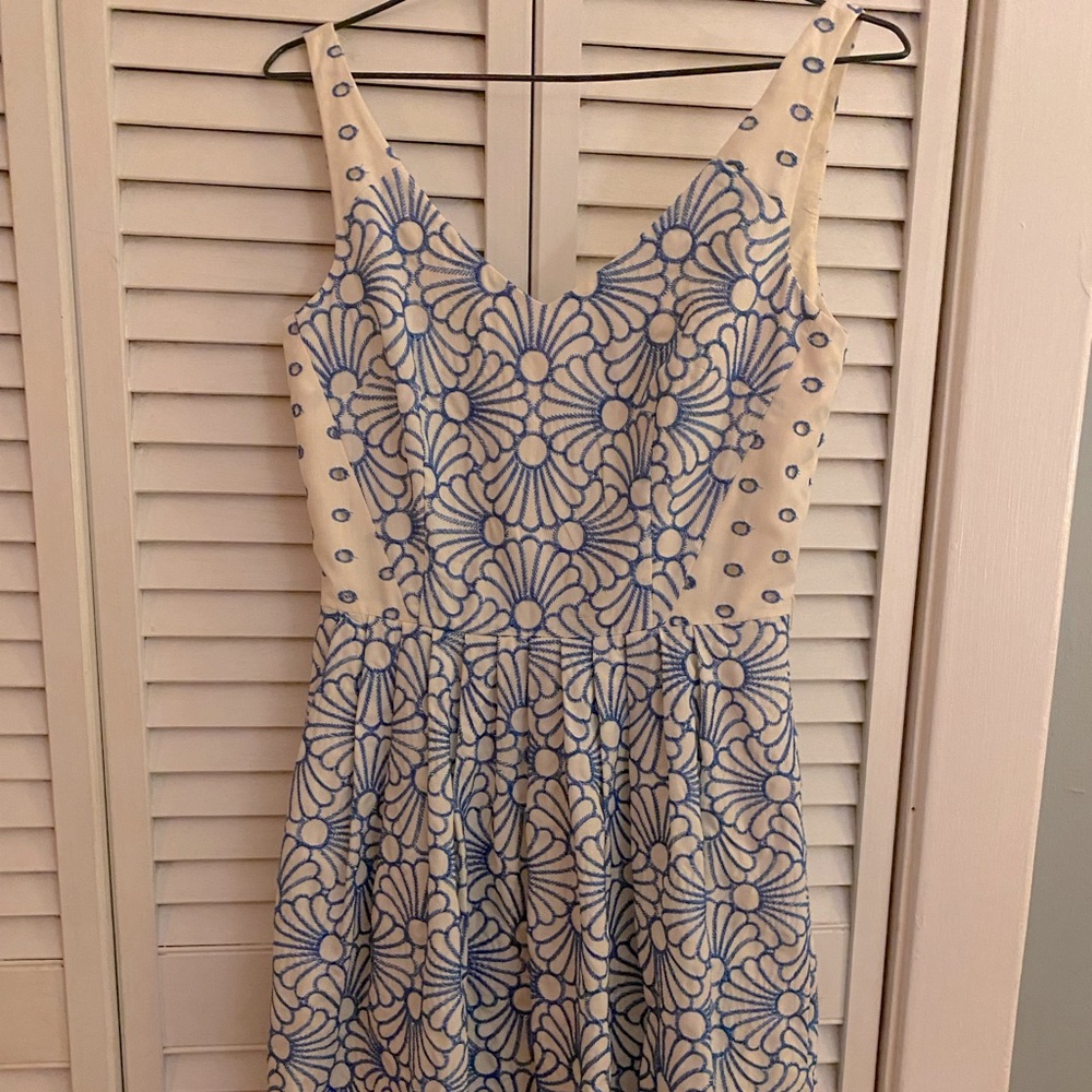 Antoni Melani Blue Embroidered Dress—Size 0